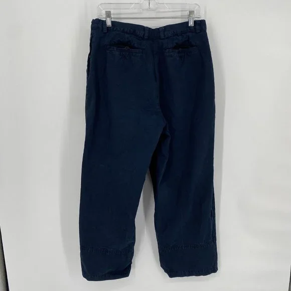 Dries van notes pants women’s 6 navy blue wide leg relaxed loose fit - Picture 6 of 7